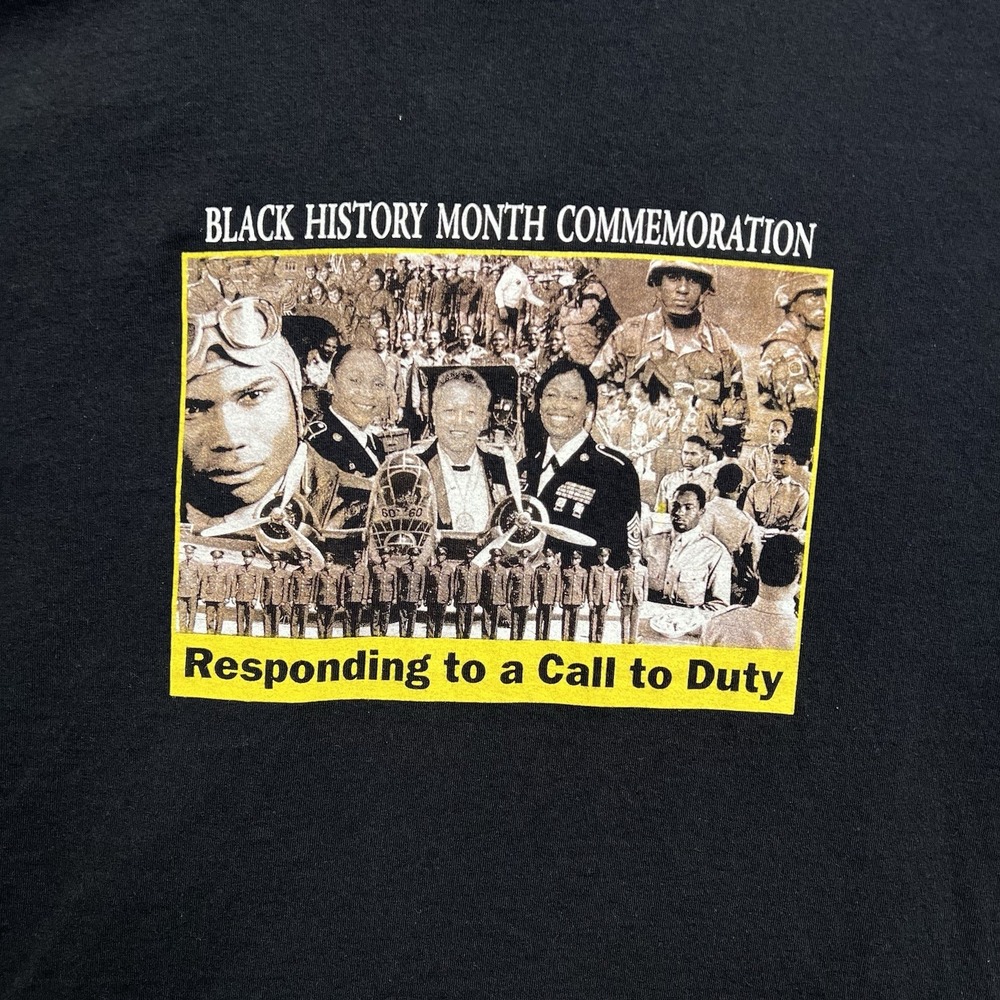 Vintage Y2K Black History Men's XL Army African American History T Shirt - Picture 2 of 6